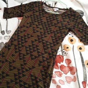 Green print lula roe dress